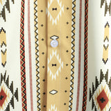 Męska Koszula Vintage w Pionowe Paski z Krótkim Rękawem w Stylu Retro z Lat 70-tych z Wzorem Azteckim