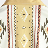 Męska Koszula Vintage w Pionowe Paski z Krótkim Rękawem w Stylu Retro z Lat 70-tych z Wzorem Azteckim