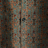 Męska Koszula z Bawełny w Stylu Vintage z Wzorem Paisley z Lat 70-tych z Brązowymi Guzikami w Stylu Boho Retro Tribal, Krótki Rękaw