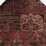 Męska Koszula Bawełniana w Stylu Retro z Wzorem Kwiatowym Paisley, Z Guzikami, Vintage, Na Wakacje, Zachodni, Brązowa, Krótki Rękaw