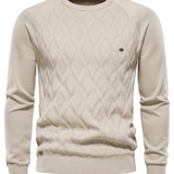 Męski sweter z wzorem w kratę V2