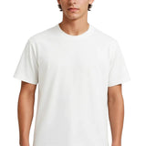 Męska koszulka T-shirt z bawełny – Oddychająca krótki rękaw okrągły dekolt – Biała