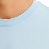 Męska koszulka T-shirt z bawełny – Oddychająca krótki rękaw okrągły dekolt – Mglisty niebieski