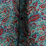 Koszula Vintage z Krótkim Rękawem z Bawełny z Guzikami dla Mężczyzn w Stylu Paisley