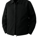 Lekka Twill Kurtka dla Mężczyzn – Czarna – Regular Fit