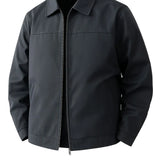 Lekka Twill Kurtka dla Mężczyzn – Ciemnoszara – Regular Fit