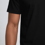 Męska T-shirt Slim-Fit Mercerizowana w Kolorze Czarnym