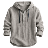 Bluza z Kapturem z Lnianej Tkaniny