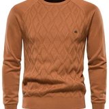 Męski sweter z wzorem w kratę V2