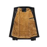 Retro Fleece Wyściełana Kurtka Skórzana