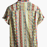 Koszula Retro z Bawełny z Krótkim Rękawem Boho dla Mężczyzn