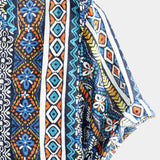 Koszula Retro z Bawełny z Krótkim Rękawem Boho dla Mężczyzn
