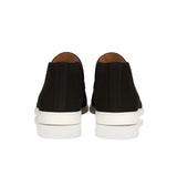 Męskie Zamszowe Mokasyny – Slip-On Chukka Styl, Płaska Podeszwa – Czarny
