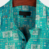 Koszula z Krótkim Rękawem z Bawełny Retro Casual dla Mężczyzn