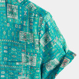 Koszula z Krótkim Rękawem z Bawełny Retro Casual dla Mężczyzn