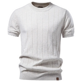 Luca - Luksusowy T-Shirt z Żebrowanym Wzorem