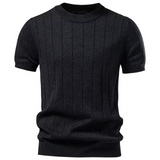 Luca - Luksusowy T-Shirt z Żebrowanym Wzorem