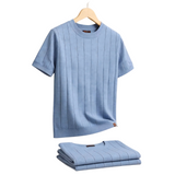 Luca - Luksusowy T-Shirt z Żebrowanym Wzorem