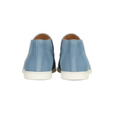 Męskie Zamszowe Mokasyny – Slip-On Chukka Styl, Płaska Podeszwa – Jasnoniebieskie