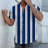 Pasiowana Krótki Rękaw Letnia Koszula