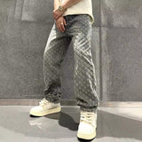 Jeansy z denimu Jacquard