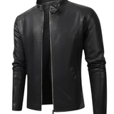 Elegancka Męska Kurtka Skórzana Motocyklowa