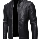 Kurtka Skórzana z Stojącym Kołnierzem