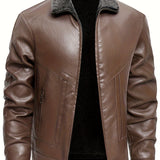Elegancka Skórzana Kurtka z Fleece
