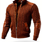 Valdenzo Strikket Jacquard Kurtka Zewnętrzna