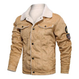 Elegancka Ciepła Fleece Skórzana Kurtka