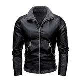Elegancka Kurtka Skórzana z Fleece