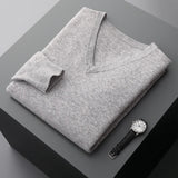 Sweter Wełniany z Dekoltem w Serek
